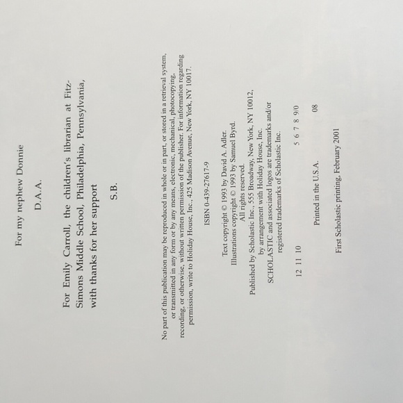 David Adler A Picture Book Series Set of 4 Paperback Books - Used - Picture 6 of 8